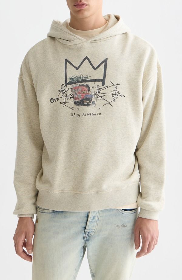スコッチアンドソーダ メンズ アウター パーカー・スウェット グラフィック Scotch Soda Basquiat Artwork Graphic Hoodie Oatmeal オートミール