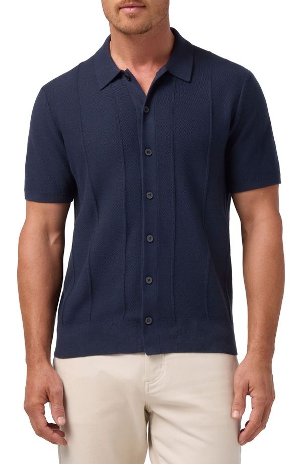 ミズンメイン メンズ アウター パーカー・スウェット セーター コットン MizzenMain Ashe Cotton Blend Performance ButtonUp Sweater Navy