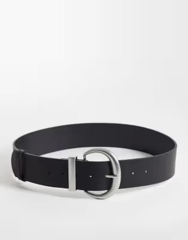 マイアクセサリーズ レディース ベルト My Accessories wide chunky buckle beltin Black ブラック