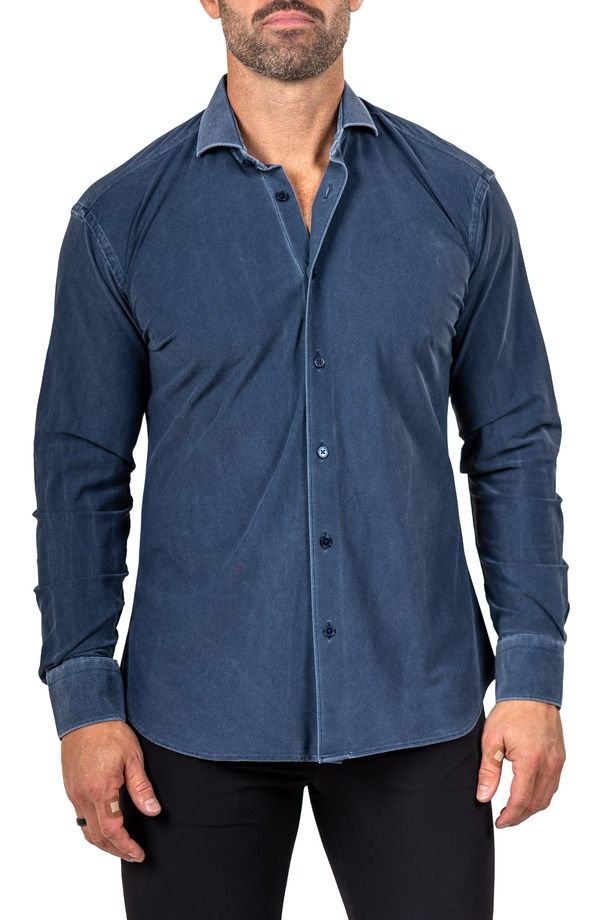 マセオ メンズ トップス シャツ Maceoo Eins Marthy Contemporary Fit ButtonUp Shirt Blue ブルー