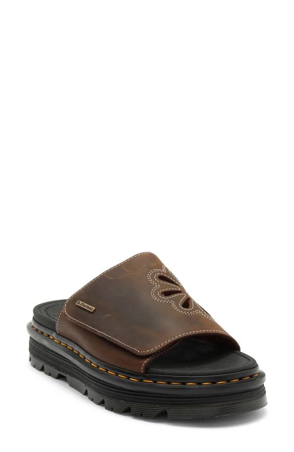 ドクターマーチン レディース シューズ サンダル Dr Martens ZebZag Flower Slide Sandal Dark Brown ブラウン