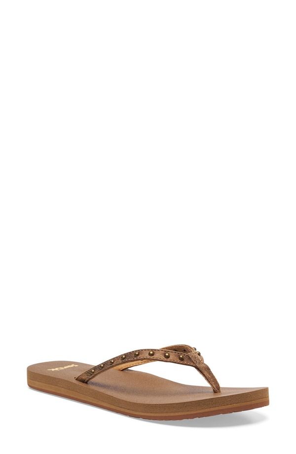 サヌーク レディース シューズ サンダル Sanuk Yoga Joy II Stud Flip Flop Ojai Tan タン