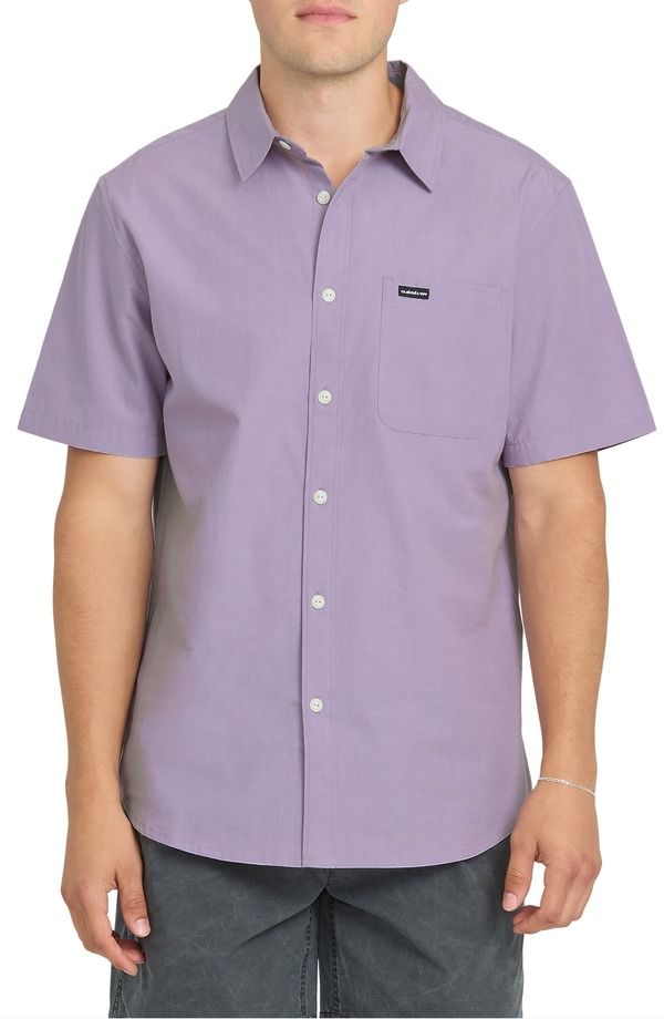 クイックシルバー メンズ トップス シャツ コットン Quiksilver Shore Break Classic Short Sleeve Cotton ButtonUp Shirt Daybrea
