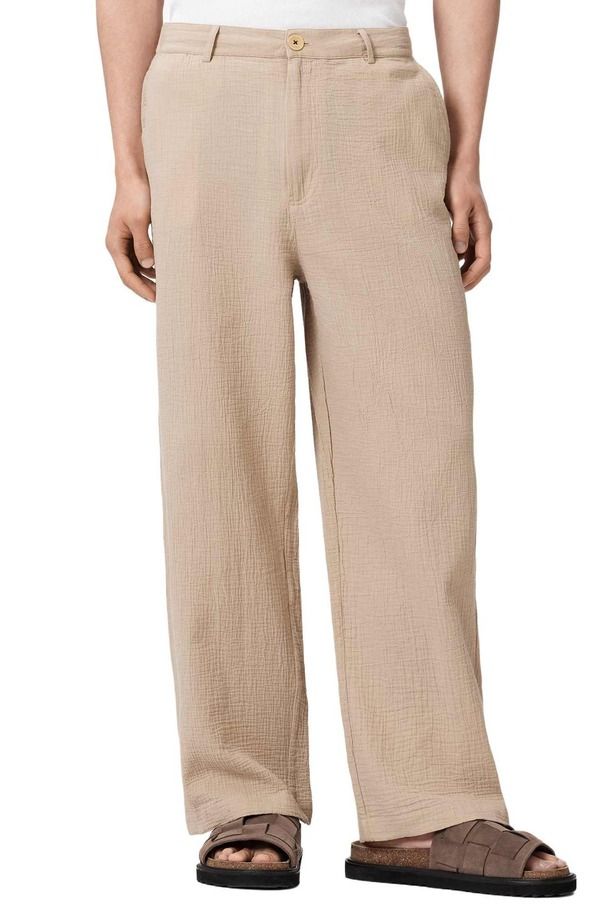 オールセインツ メンズ ボトムス カジュアルパンツ ワイドレッグ AllSaints Taiko Wide Leg Pants Pasilla Brown ブラウン