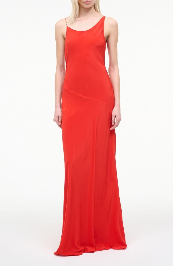 スタウド レディース トップス ワンピース アシンメトリー シルク STAUD Tolucasymmetric Neck Silk Gown Red Rose レッド 104,940円