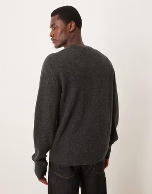 アルケット メンズ アウター ニット・セーター クルーネック リブ ウール ARKET wool rich crew neck ribbed sweater with wrist gaiters an