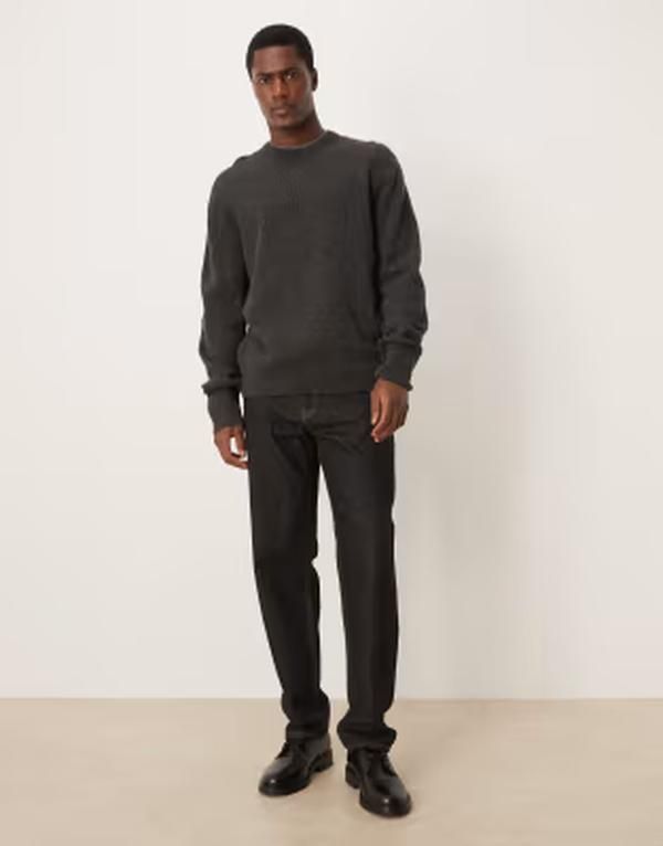 アルケット メンズ アウター ニット・セーター クルーネック リブ ウール ARKET wool rich crew neck ribbed sweater with wrist gaiters anニット・セーター