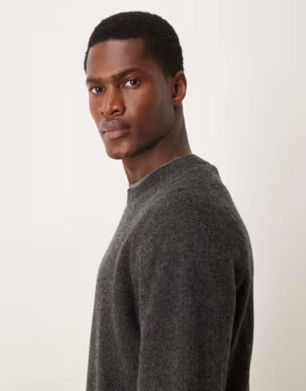 アルケット メンズ アウター ニット・セーター クルーネック リブ ウール ARKET wool rich crew neck ribbed sweater with wrist gaiters an