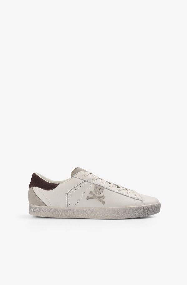 スカルパーズ メンズ シューズ スニーカー Scalperside Skull Man Henry Sneakers Whiteburgundy