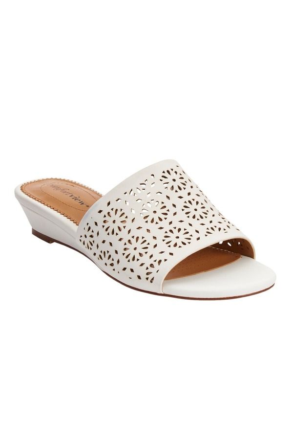 コンフォートビュー レディース シューズ パンプス キャップ Comfortview The Capri Slip On Mule White ホワイト