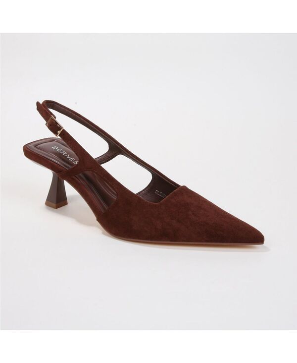 バーネス レディース シューズ パンプスエード ヒール BERNESS Cleopatra Faux Suede Slingbackitten Heels Black ブラック