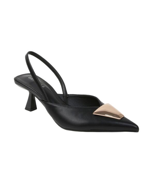 バーネス レディース シューズ パンプス BERNESS Womens Cielo Slingback Pumps with GoldToneTrapezoid Accent Black ブラック