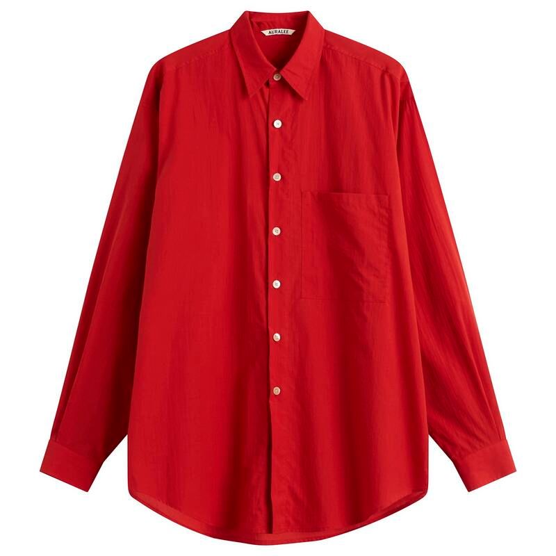 オーラリー メンズ トップス シャツ コットン Auralee Cotton Lawn Shirt Red レッド 71,390円