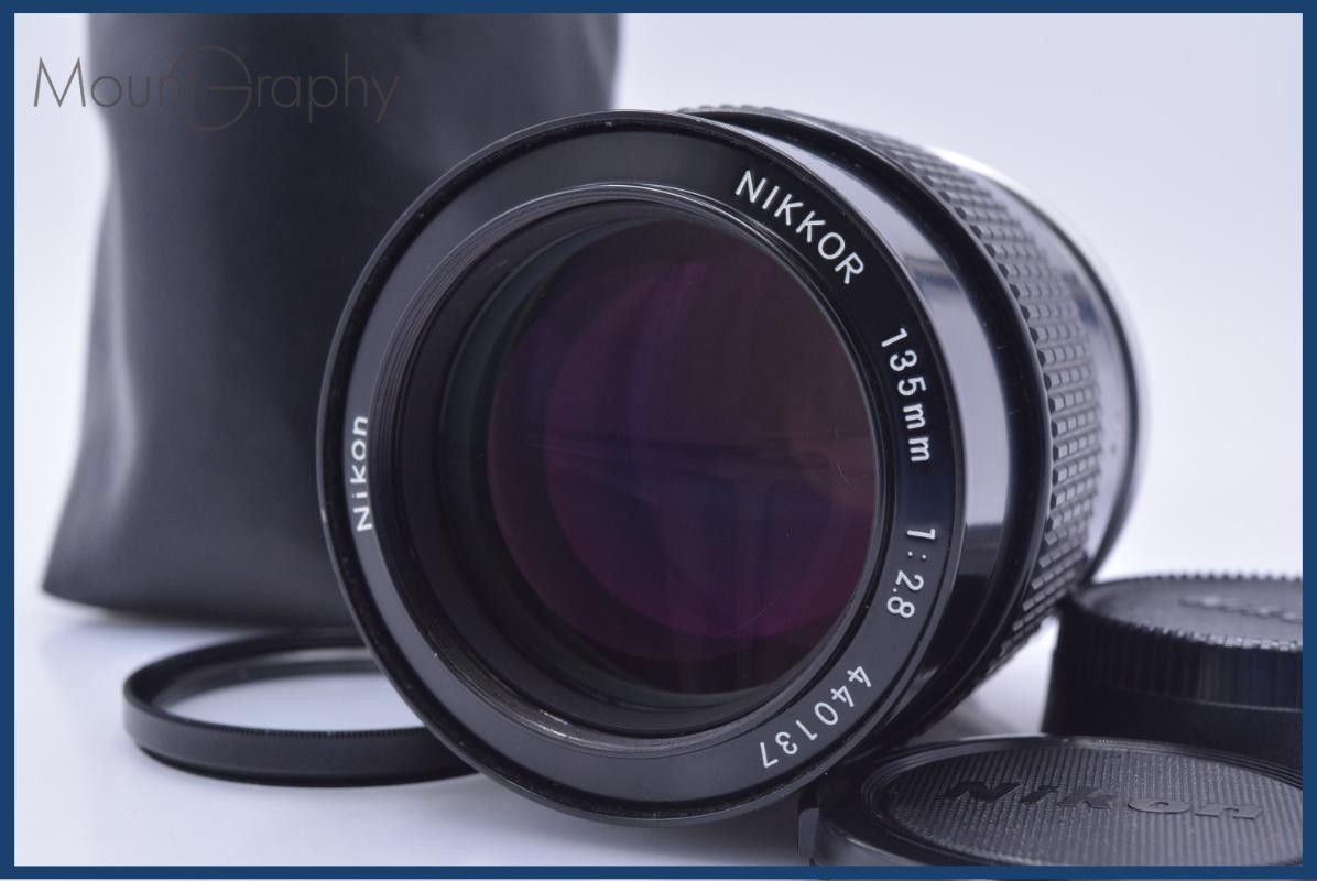 ニコン Nikon NIKKOR 135mm F2.8 非Ai 前後キャップ&レンズフィルター&ケース付 同梱無料 #my824