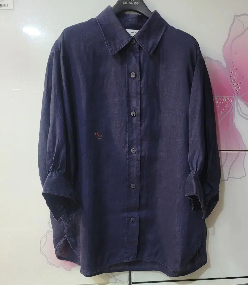 SJSJ SON JUNG WAN ネイビ・リネンシャツ・ブラウス M 6,083円