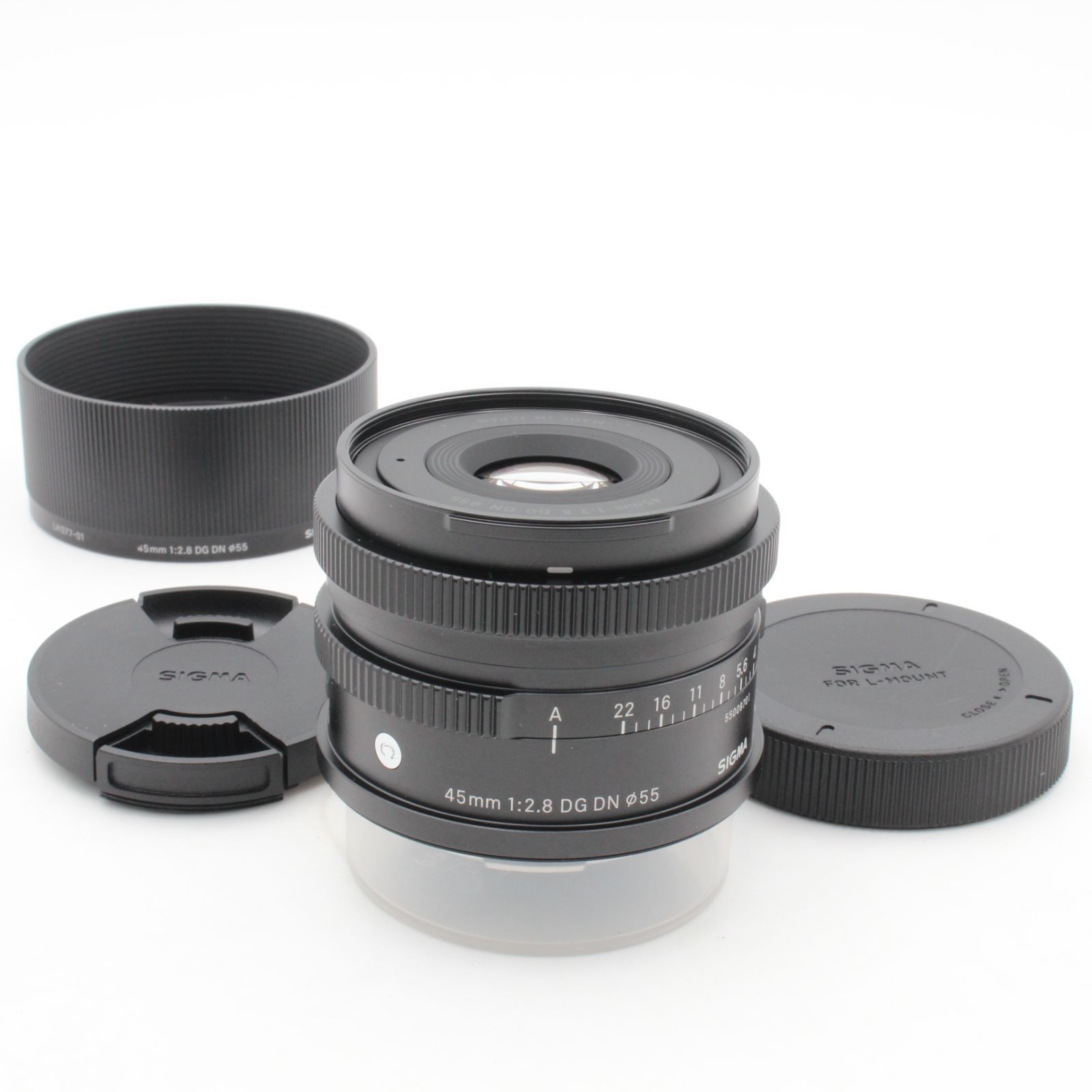 【ほぼ新品】 SIGMA シグマ 45mm f2.8 DG DN Contemporary Lマウント フード 付き 116018