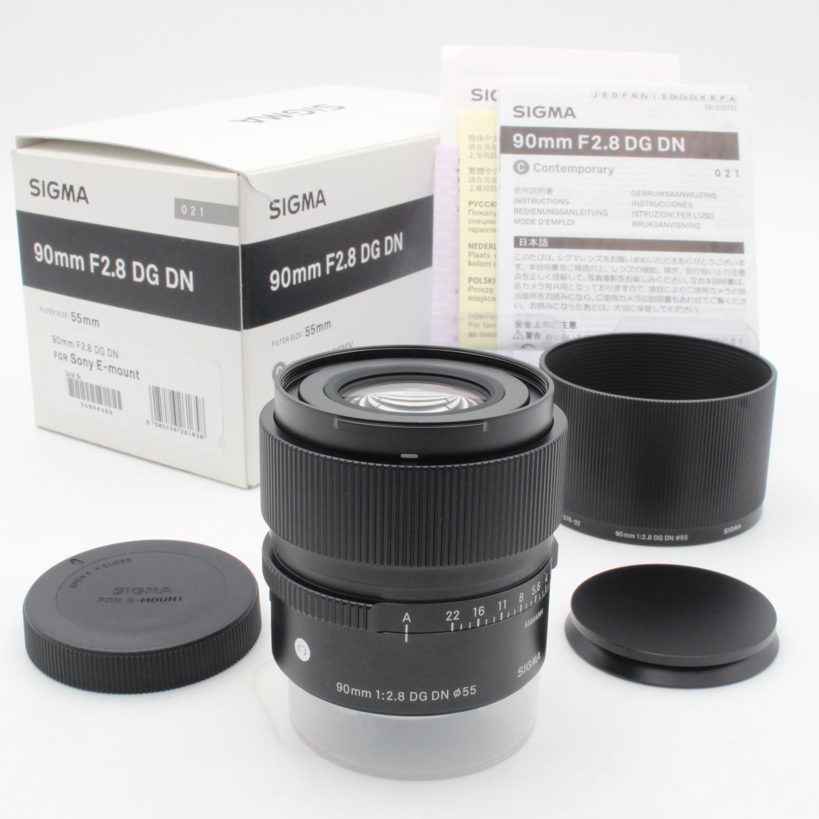 [거의 새 제품] 시그마 시그마 90mm f2.8 DG DN 컨템포러리 소니 E 마운트 오리지널 박스 (내부 쿠션 소재 포함) 액세서리 포함 116022