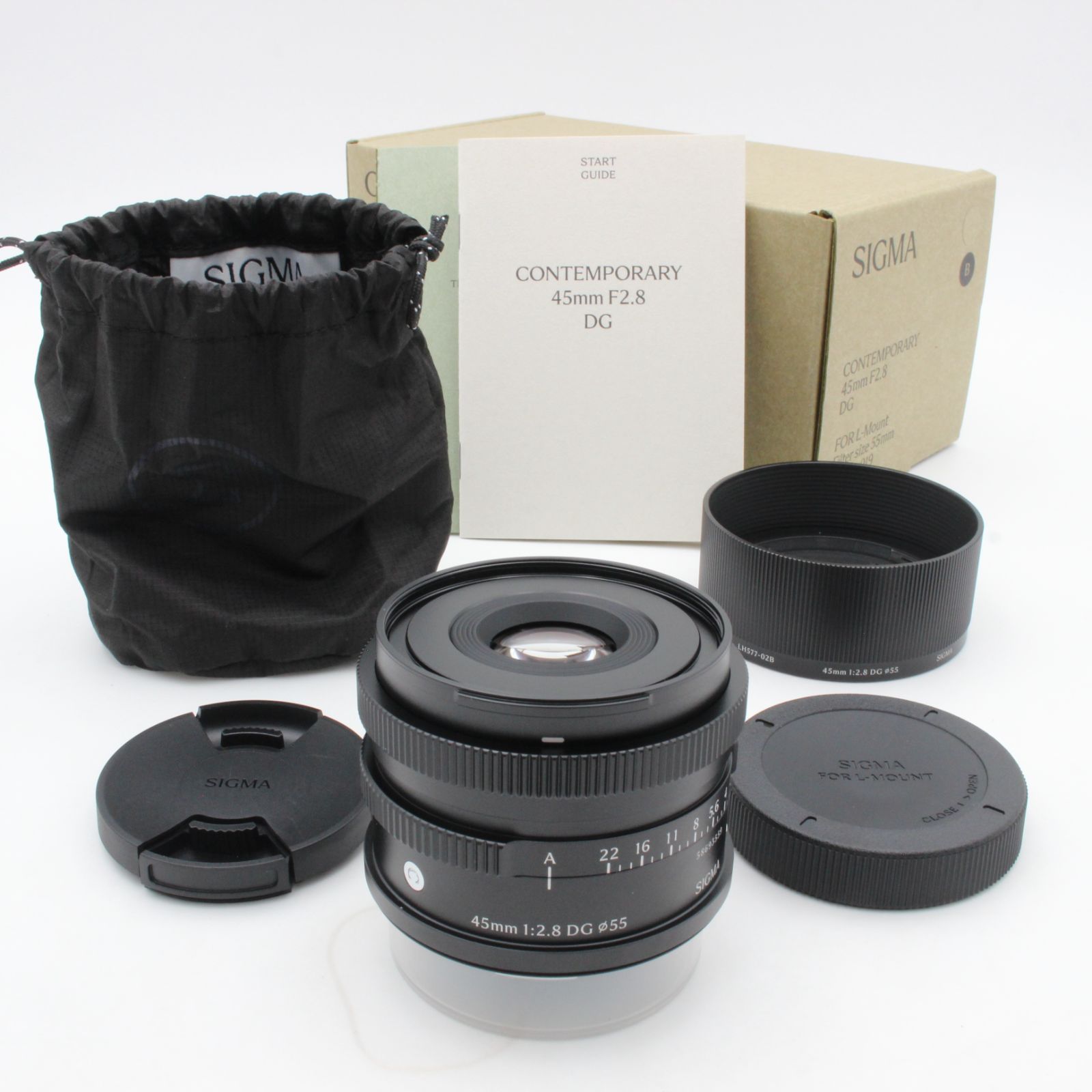 【ほぼ新品】 SIGMA シグマ 45mm f2.8 DG Contemporary sigma Lマウント 元箱(内部緩衝材あり)付属品付き 116016