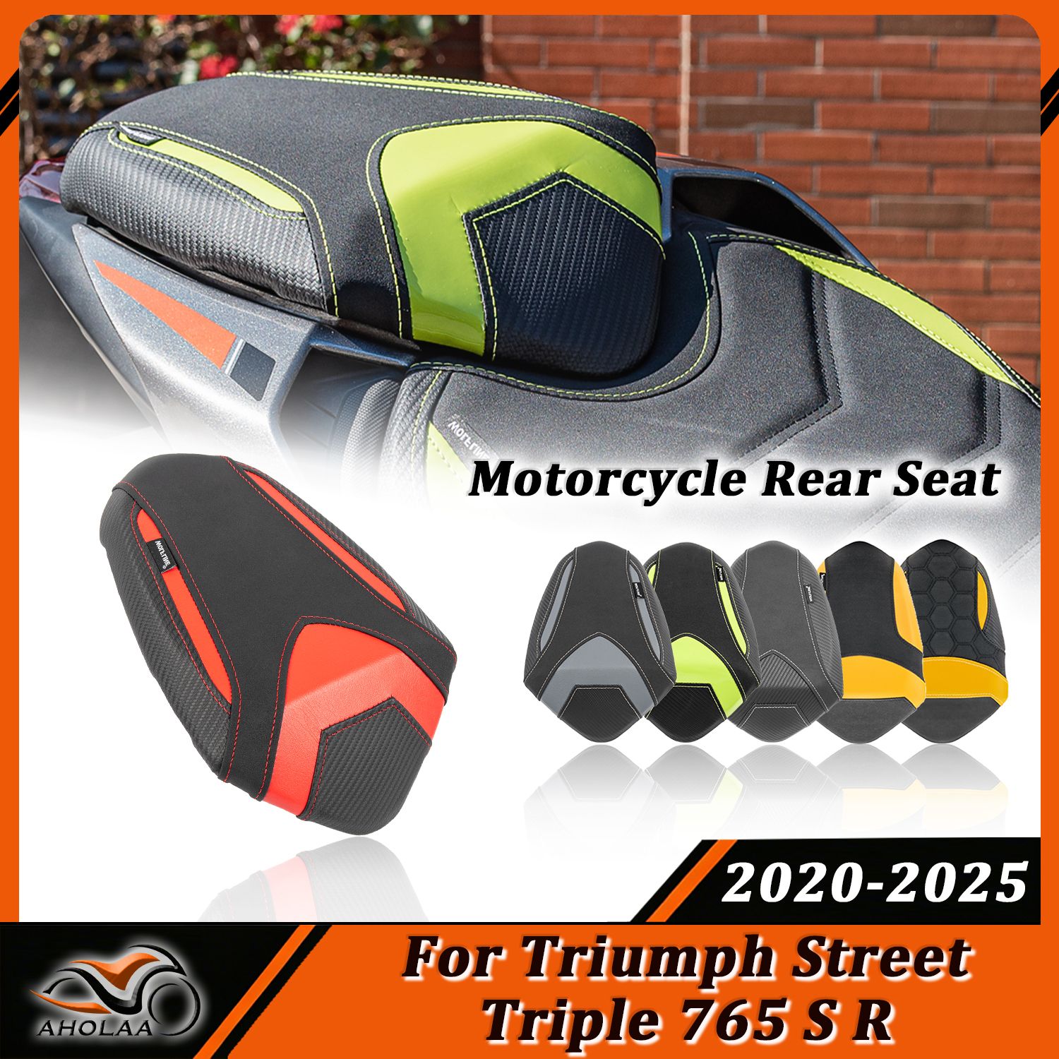 AHOLAA トライアンフ ストリートトリプル 765 765S 765R 2020〜2025対応 ライダー ピリオン フルシートクッション