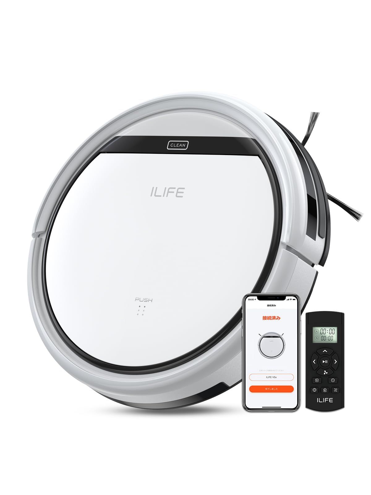 ILIFE アイライフ ロボット掃除機 ブラシレス吸引口 掃除ロボット 4000Pa強力吸引 予約設定 髪の毛/ペットの毛に効果 ワンタッチ起動 4つの掃除モード 超薄型 静音設計 お掃除ロボット 自動充電 落下 衝突防止 Wi-Fi/アプリ 47feb92b