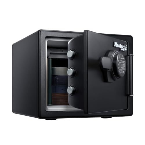 【オンライン限定】 Master Lock (マスターロック) 金庫 家庭用 UL規格 1時間 耐火 耐水 22.8L A4 テンキー トレイ ブラック LFW082FTCt b79df0df