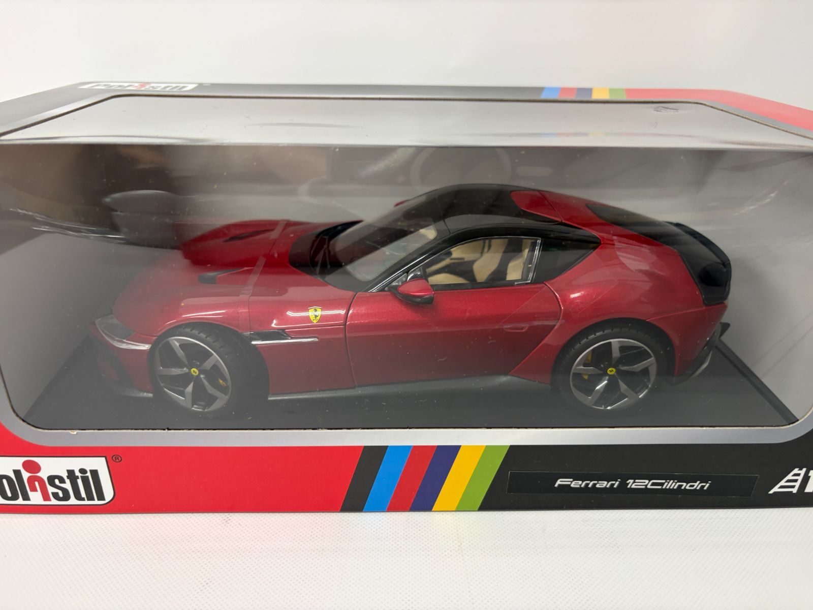 FERRARIフェラーリ 12チリンドリ 2024 ロッソイモラ レッドメタリック 海外限定 WINDOW BOX - HIGH FIDELITY MODEL - WITH OPENINGS / POLISTIL 1/18 ミニカー
