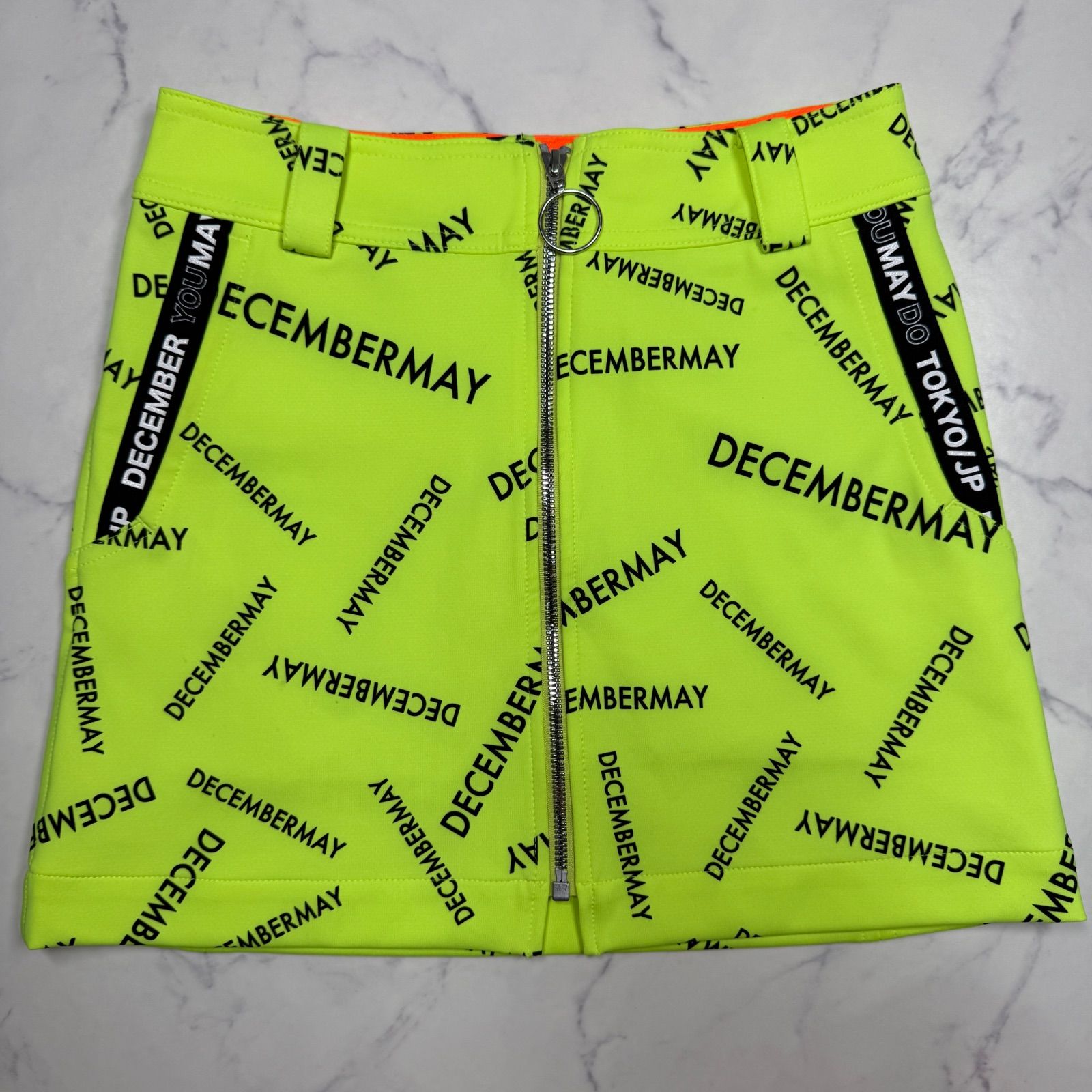 DECEMBERMAY スカート ウィメンズ S ネオンイエロー 総柄 ロゴ ジップ ゴルフ ディセンバーメイ 10,640円