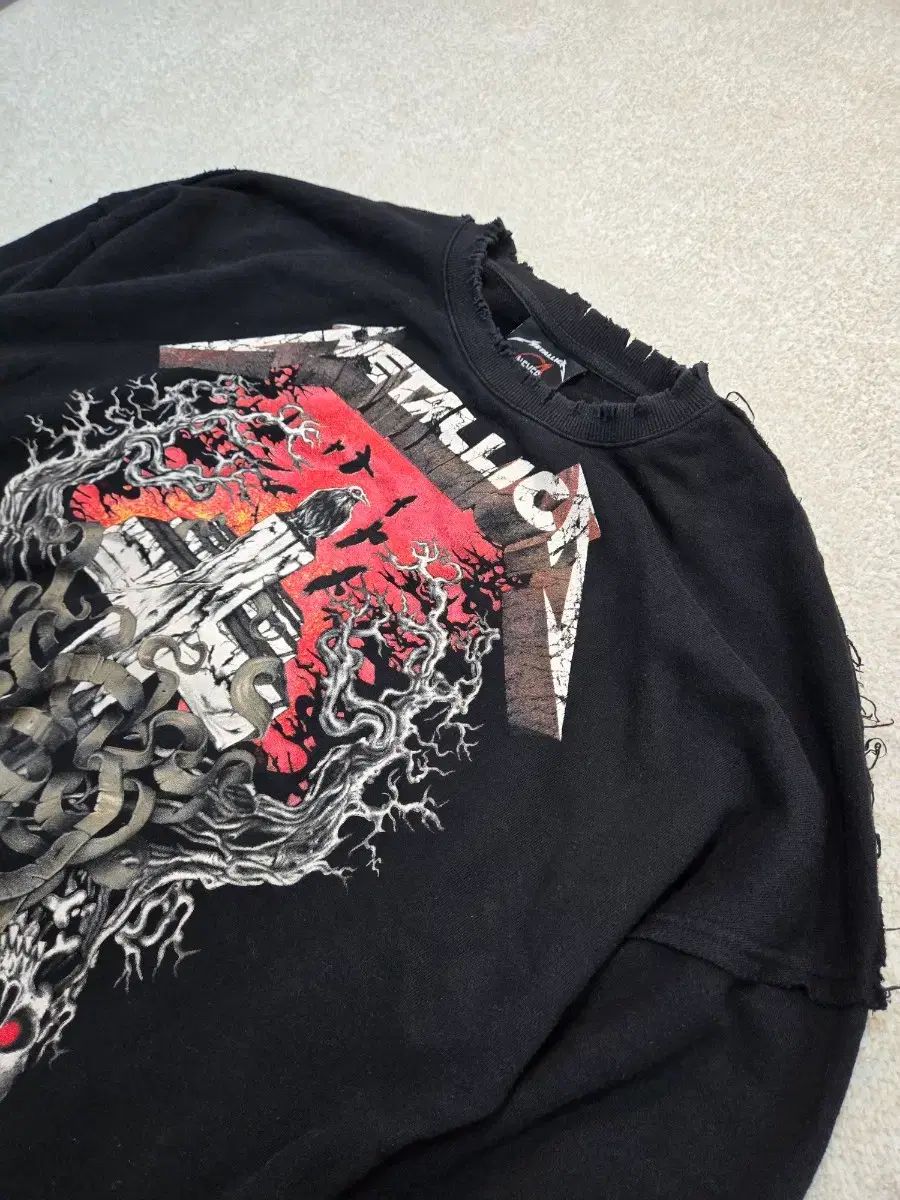 METALLICA(メタリカ) バンド グラフィック ダメージ デザイン スウェット L