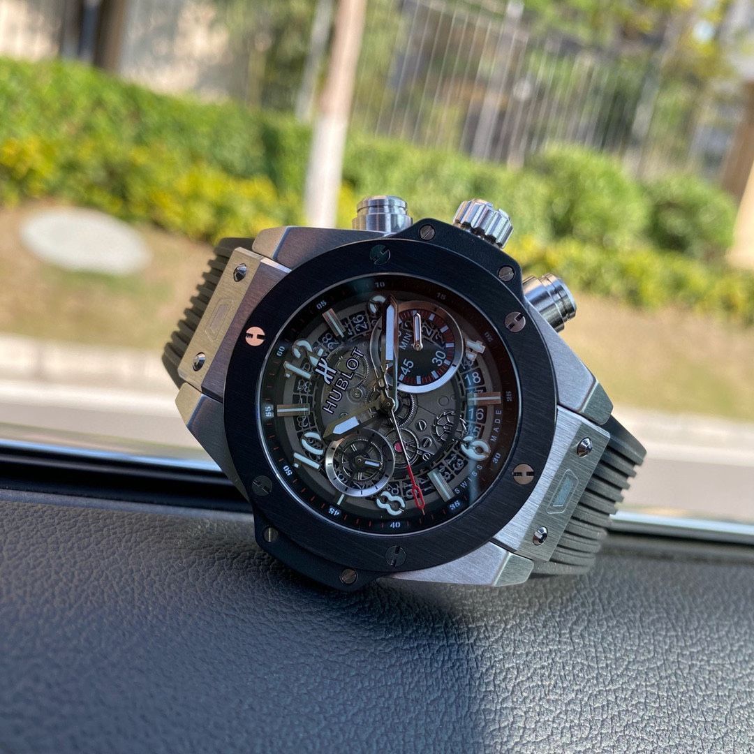 ヒューブロ Hublot? メンズ多機能機械式腕時計 - フルオートマチックムーブメント、316ステンレスケース、天然ゴムバンド｜本日限定特価｜新品未使用