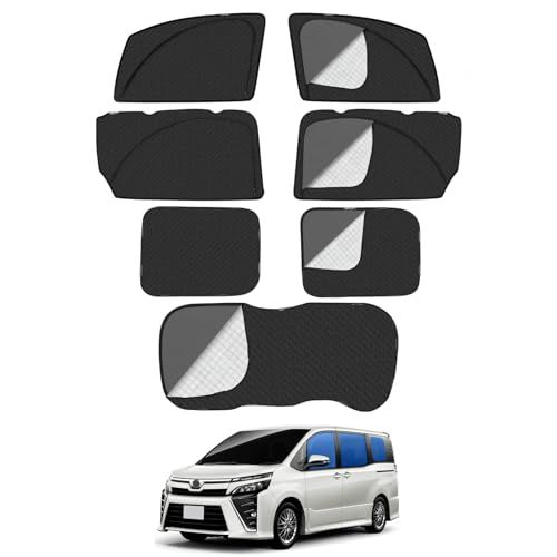 N◆ヴォクシー ノア 80系 車種専用設計 メッシュカーテン 2in1 サンシェード 断熱 日除け 換気 VOXY NOAH 80 全車窓 カーテン 虫避け プライバシー保護 カーシェード マグネット サイド用 通風 UVカット バックドア用 車中泊 7枚