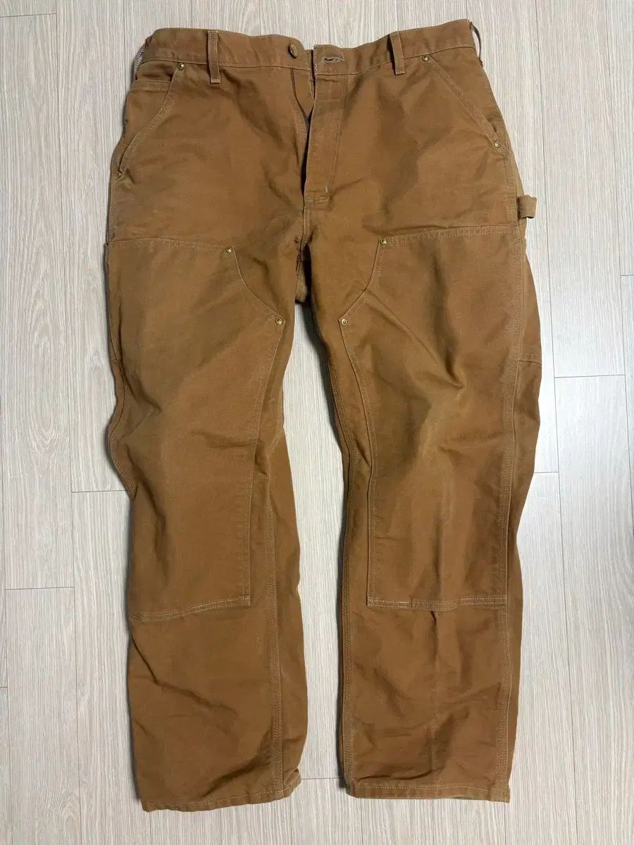 アメリカ製 カーハート ダブルニー パンツ タン ベージュ 36/30