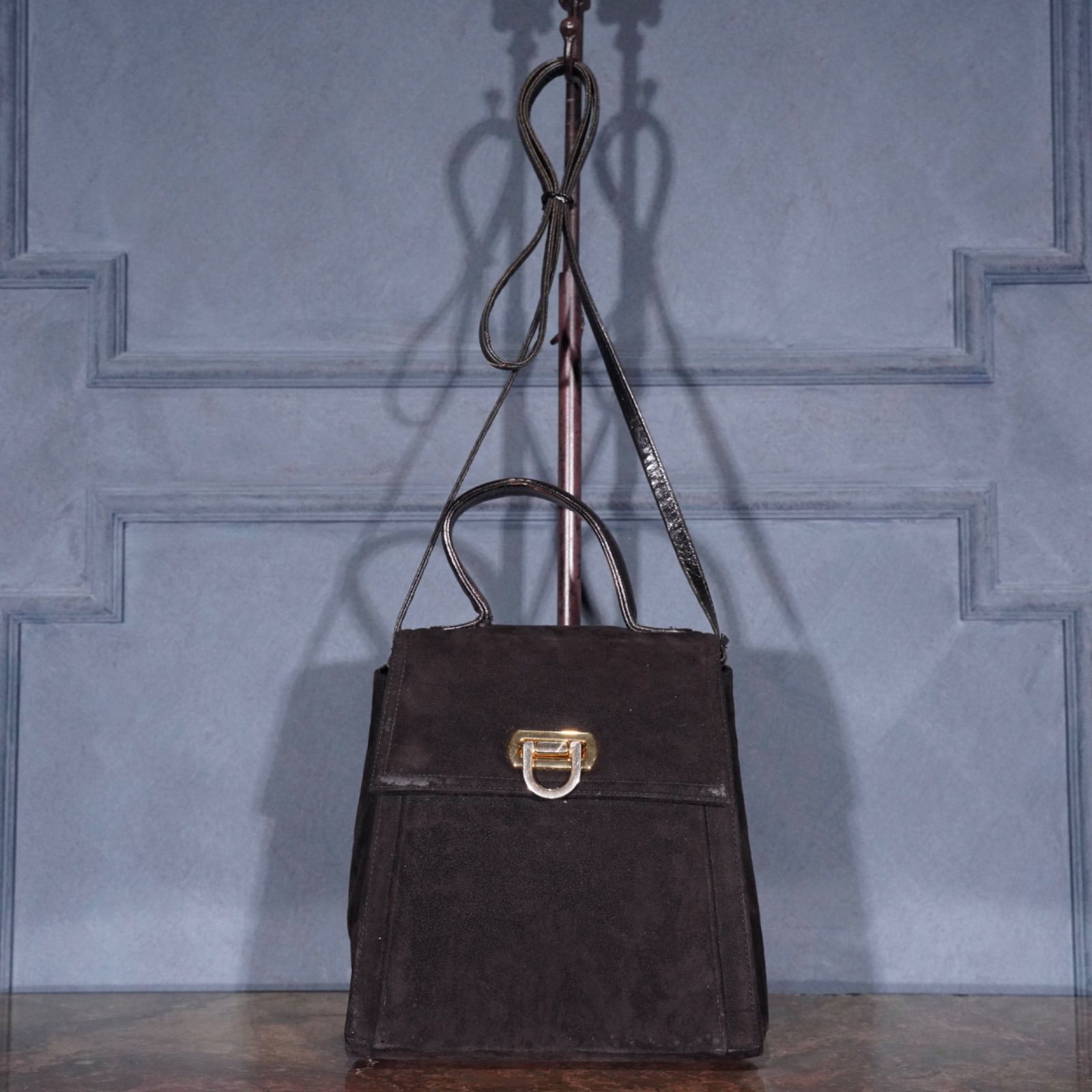 USA VINTAGE FRENCHY OF CALIFORNIA LEATHER 2WAY SHOULDER BAG/アメリカ古着レザー2wayショルダーバッグ