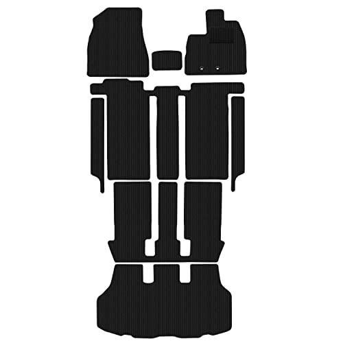 N◆Aviles トヨタ 互換品 ノア ヴォクシー エスクァイア 80系 フロアマット + ステップマット + ラゲッジマット(トランクマット)【3色から選択】(04：ハイブリッド 7人 後期, 01：ブラック) 15,869円