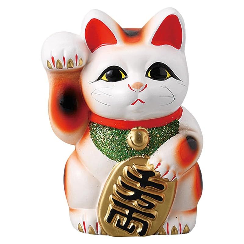 【新品】 エールネット(Ale-net) 招き猫 まねき猫 招福 11×10×高さ16cm 白 小判猫 5号 お金を招く右手 陶器 常滑焼 日本製 7,561円