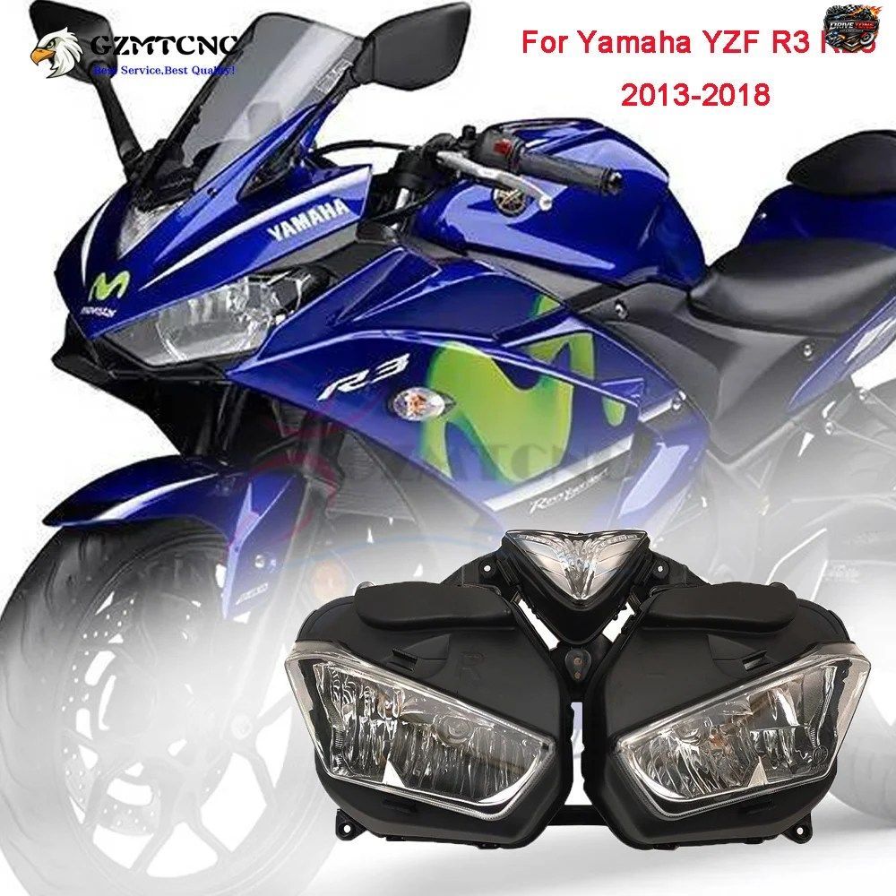 ヤマハ YZF R3 R25 2013-2018 用オートバイ フロント ヘッドライト ヘッドライト YZF-R3 YZF-R25 ヘッドランプ 2014 - 16