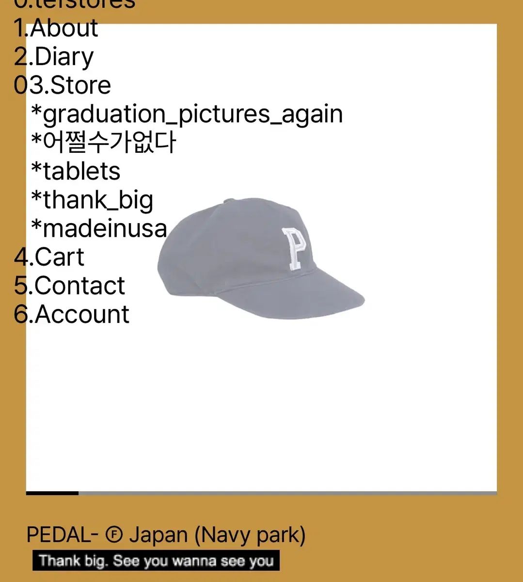 テフSTORE'S PEDAL ベースボールキャップ ネイビー L