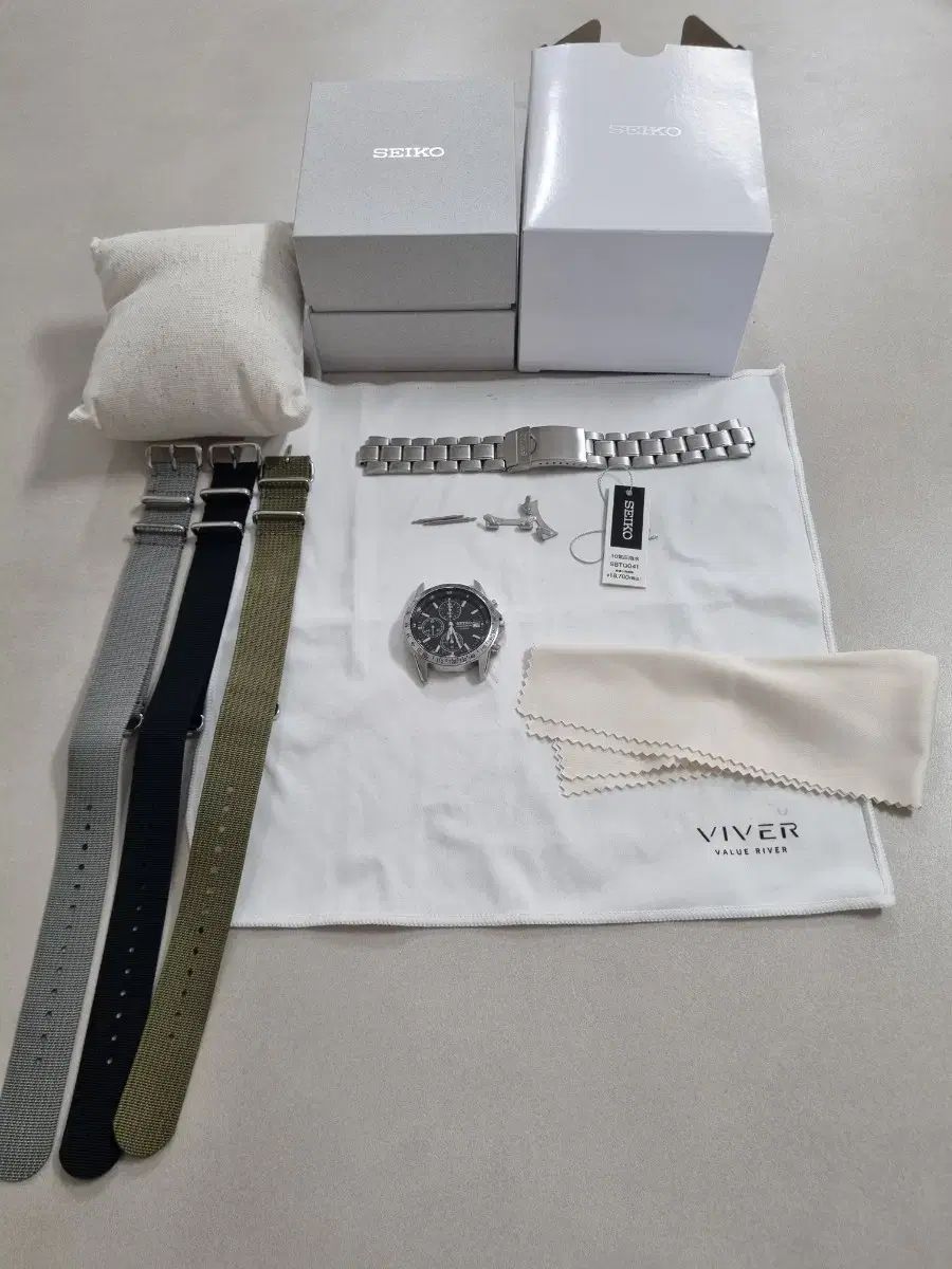 SEIKO SBTQ041 クロノグラフ クオーツ ブラック
