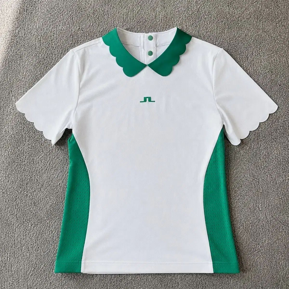 新品) 正規品) J.LINDEBERG(J.リンドバーグ) 白 緑 ゴルフ レディース 半袖Tシャツ