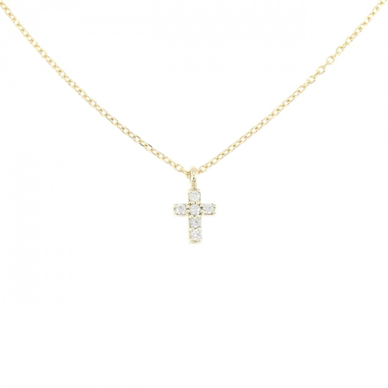K10YG/K18YG クロス ダイヤモンド ネックレス 0.04CT 42,360円