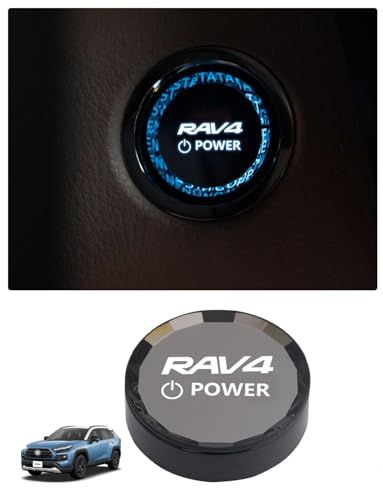 エンジン スタートカバー RAV4 50系 に適用 POWERロゴ入り車検対応 スタートボタンカバー 水晶風専用設計内装パーツ PHVには非対応 | クリスタル表面処理, 雰囲気変わり, スタートリング, ストップカバー, スイッチカバー, 2acbd1b3