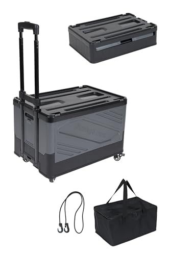 [TOBAU/保冷バッグ付き] キャリーカート 折り畳み 軽量 4輪 大容量50L クーラーボックス コンテナキャリー 軽量 コンパクト収納 大型 キャリーバッグ 買い物 アウトドア 運動会 キャンプ ピクニック 買い物ts 3e425808