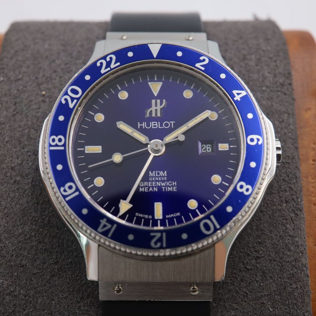 【トリチウム焼け＆バイオレット＆コンプリートサービス済み】AB（極美品）ウブロ クラシック GMT 1472.1 150,000円