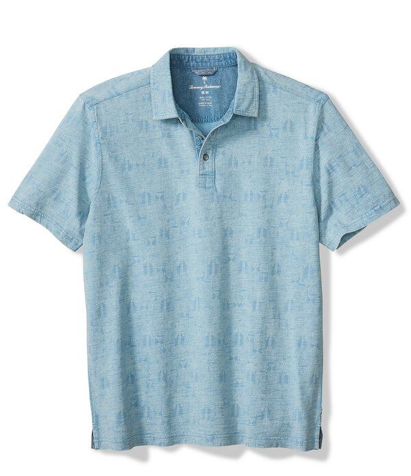 トッミーバハマ メンズ トップス シャツ Tommy Bahama Palm Tini Short Sleeve Polo Shirt Bleached Indigo インディゴ