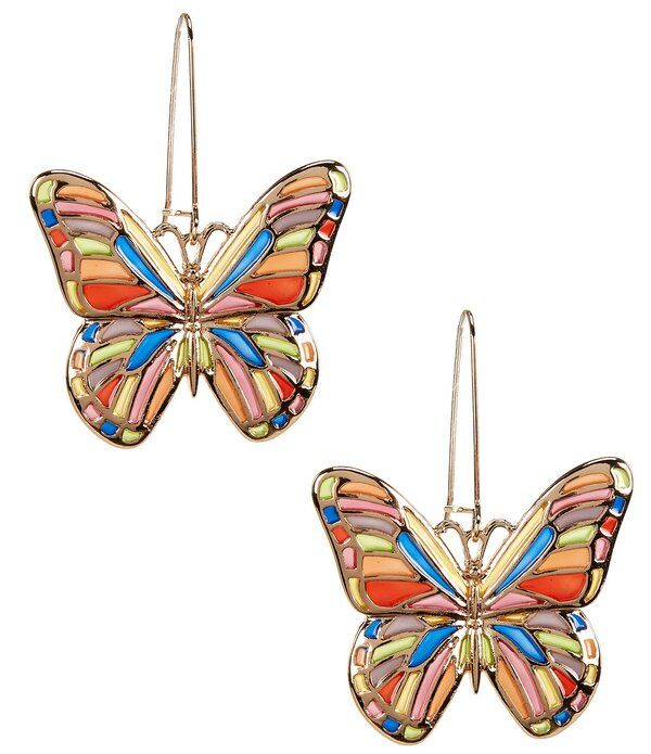 ディラーズ レディース アクセサリー ピアス・イヤリング Dillards Multi Color Epoxy Butterfly Drop Earrings GoldMulti ゴールド