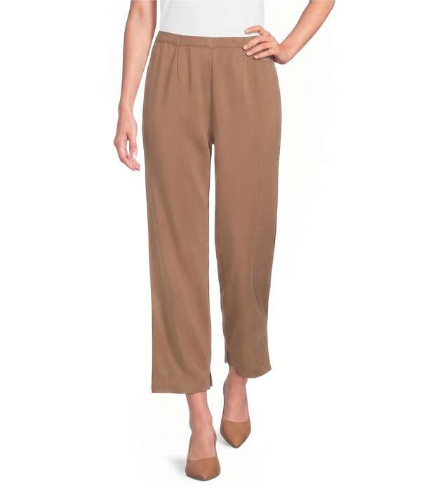 ミンウォン レディース ボトムス カジュアルパンツ ストレート プチ ニット Ming Wang Petite Knit Flat Front Straight Leg PullOn Pants Wa