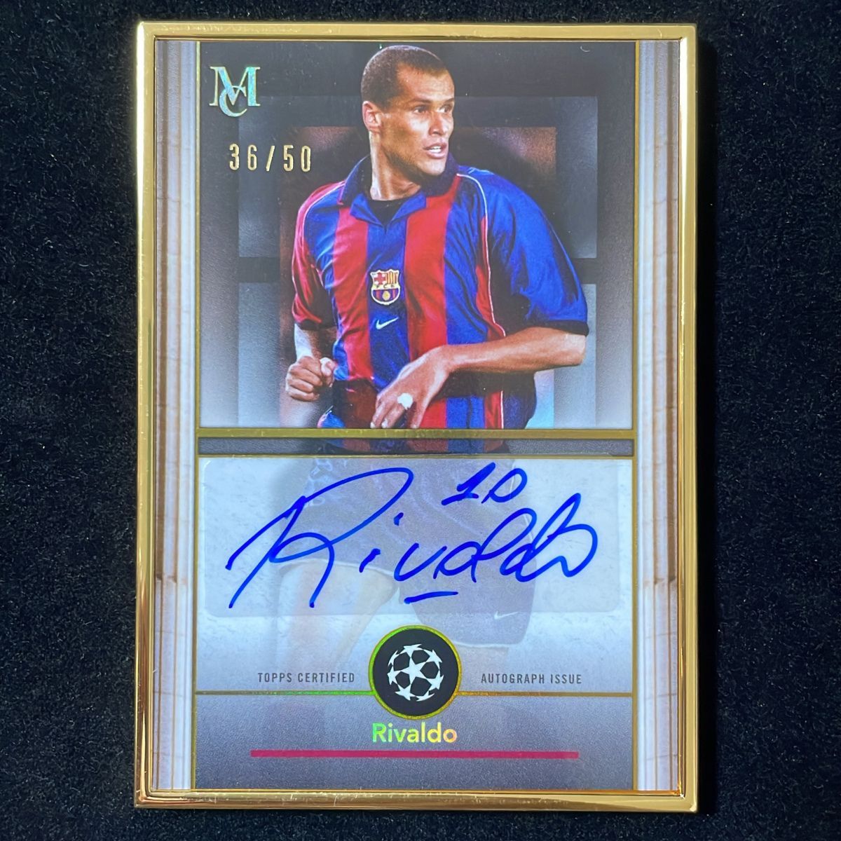 【50枚限定】Rivaldo リバウド Topps Museum UCC 2024-25 /50 Gold Auto サイン 直筆 FC Barcelona