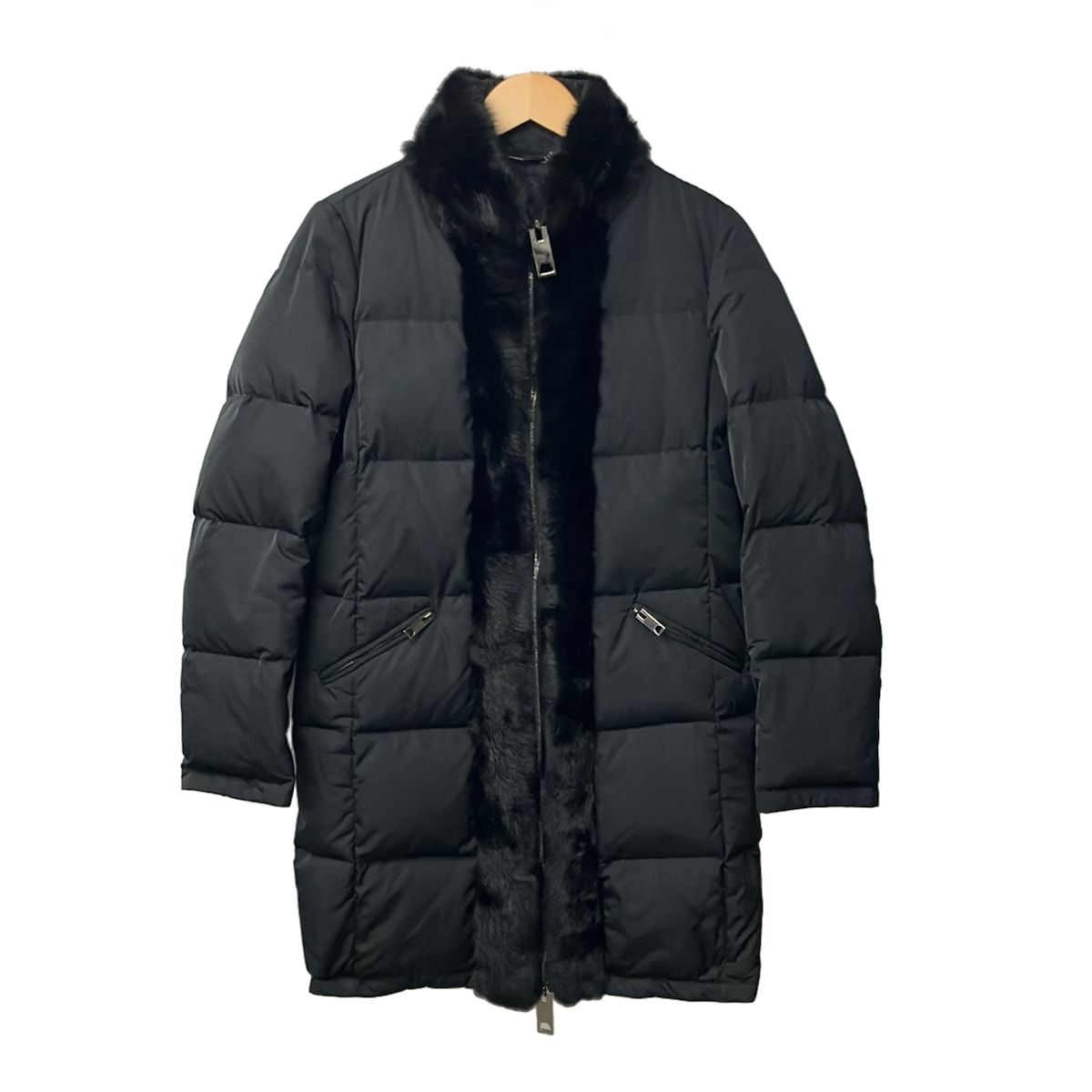 LesCopains(レコパン) ダウンコート サイズ42 L レディース - 黒 長袖/冬