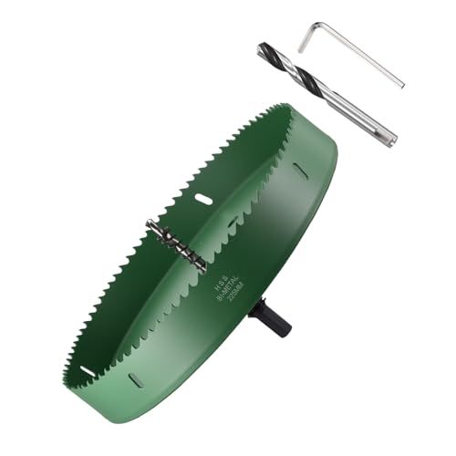METALLIXITY バイメタルホールソーキット225mm（8-7/8インチ）、M42ハイスピードスチールホールカッター、センタードリルビット、六角レンチ、スプリング付き-金属板、木材、プラスチック板、PVCボード用。緑送料無料 753e62c9 7,076円