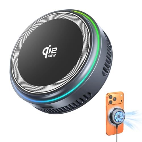 Qi2.2ワイヤレス充電器【25W急速充電+ 瞬間冷却】Magsafe ホルダー 半導体冷却 超強力磁石 安定性強化 落ちない ファン付き LEDライト携帯ホルダー,iPhone 17/16/15/14/13/12 Pro Max Plusシ 3fba39bf 6,849円