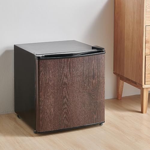 ★新品★【暮らしにフィット、左右付け替え可能】 SKK 1ドア冷蔵庫 50L 両開き 小型 一人暮らし 静音 家庭用 コンパクト 1ドア オフィス 温度調節 製氷 サブ セカンド 寝室 ミニ冷蔵庫 【日本企業】 (木目) ab290d5e